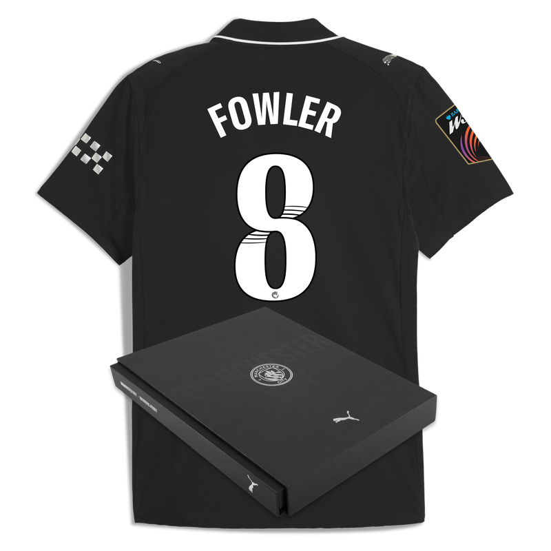 Man City Away Authentic Jersey 2025/26 With FOWLER 8 Printing in Gift Box black - Size S from polyester for males  - Official Manchester City FC store